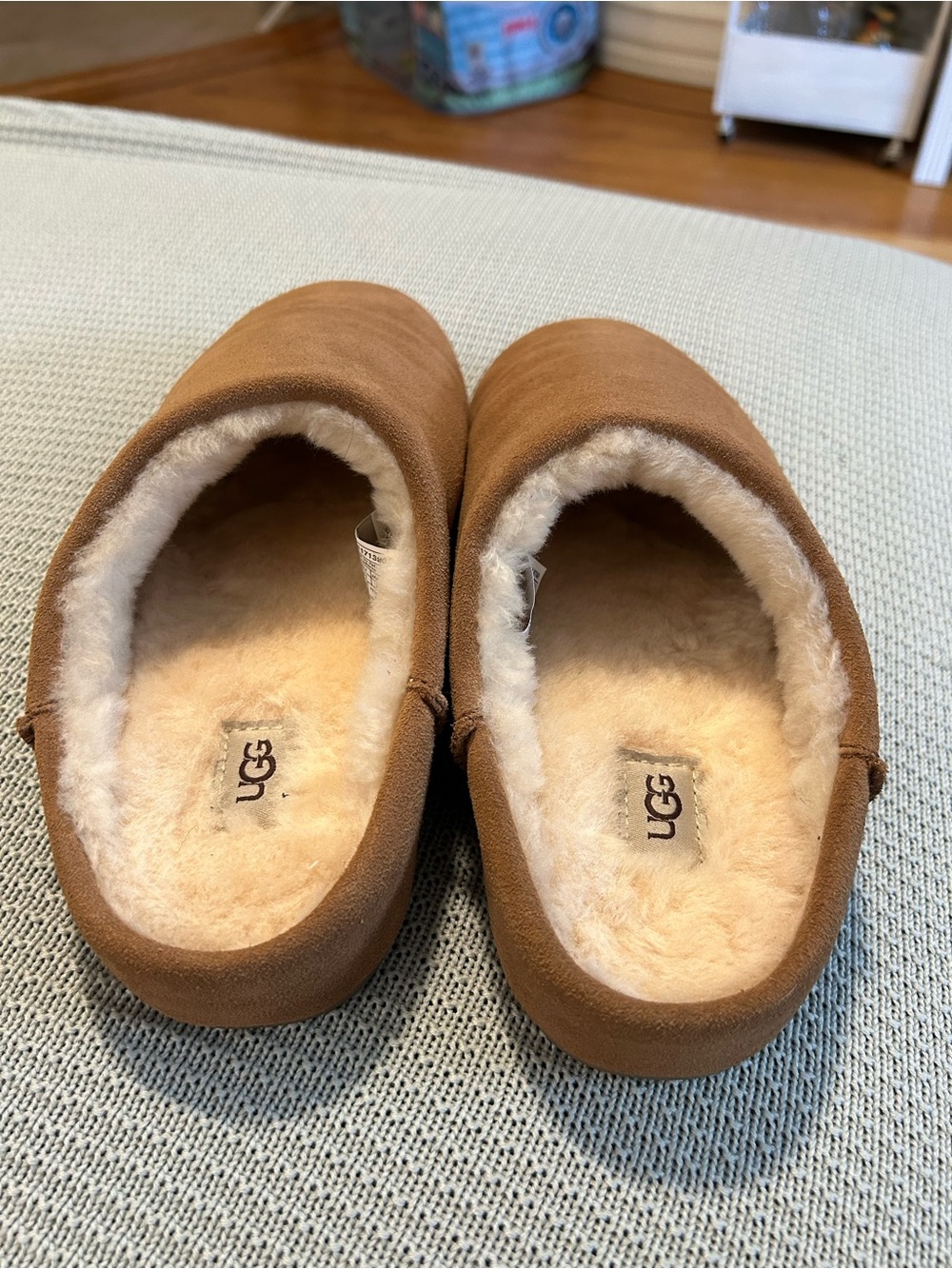 UGG Chestnut Suede Shearling Mule Slippers - Picture 2 of 6